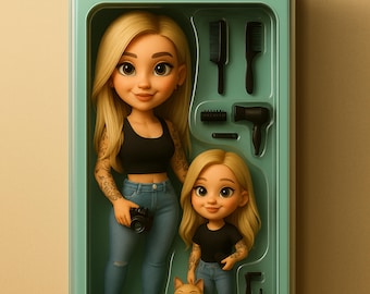 Custom Action Figure Portrait – Personalized Bratz Style Toy Box Art – Unique Mini Figure Keepsake – Fun Digital Gift Download