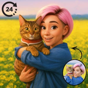 Pixar Style Portrait vom Foto, Benutzerdefiniertes 3D Cartoon Portrait, personalisiertes digitales oder gedrucktes Pixar Charakter Geschenk