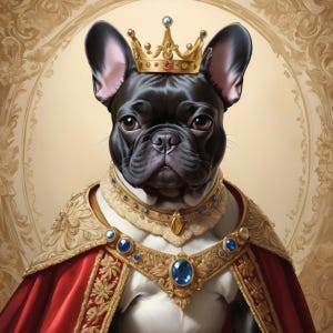 Ritratto di animale domestico reale, dipinto a olio personalizzato su tela, regalo personalizzato per animali domestici, arte per animali domestici di re e regina, dipinto rinascimentale per animali domestici