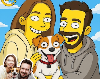 Personalized Simpsons Family Portrait, Personalized Simpsons Portrait, Simpson Art, Custom Simpsons Portrait, Family Simpsons Portrait