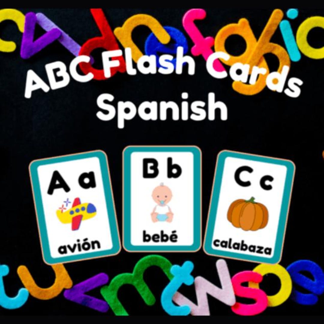 Spanish Alphabet Flash Cards for Kids – 30 Printable Pages | Learn ABC ...