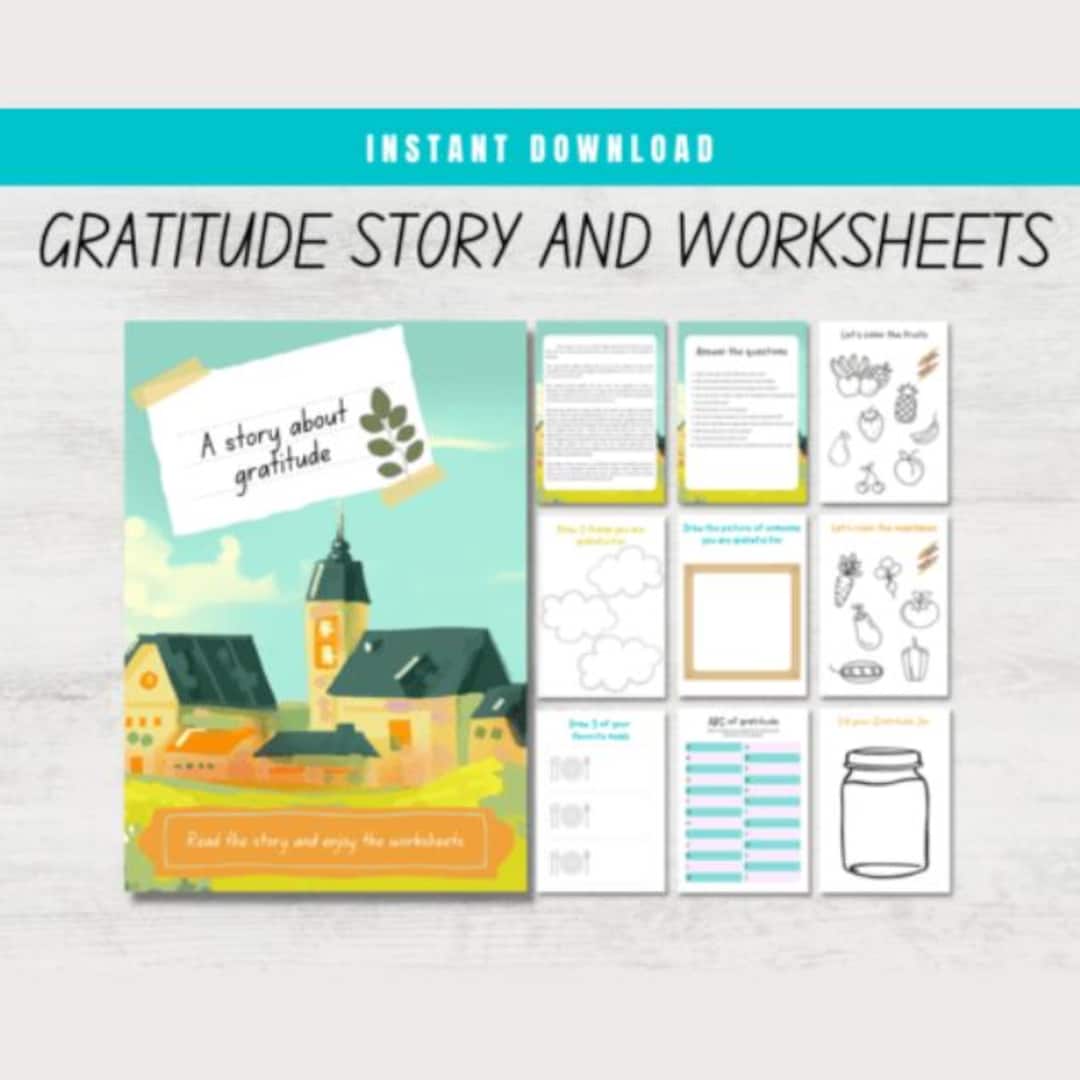 Gratitude Story & Printable Worksheets for Kids – 10-page PDF | Teaches ...