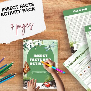 Insectenfeiten en activiteiten voor kinderen | Afdrukbare pdf van 11 pagina&#39;s | Educatieve werkbladen met insectenthema en leuke weetjes