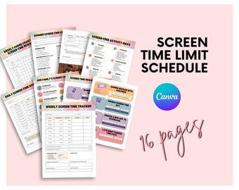 Screen Time Limit Schedule Template – Editable Canva Link