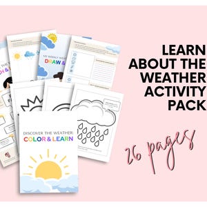 En savoir plus sur la météo pour les enfants | Pack d'activités imprimable au format PDF | Feuilles de travail sur le thème de la météo avec coloration, conseils de sécurité et tenue d'un journal