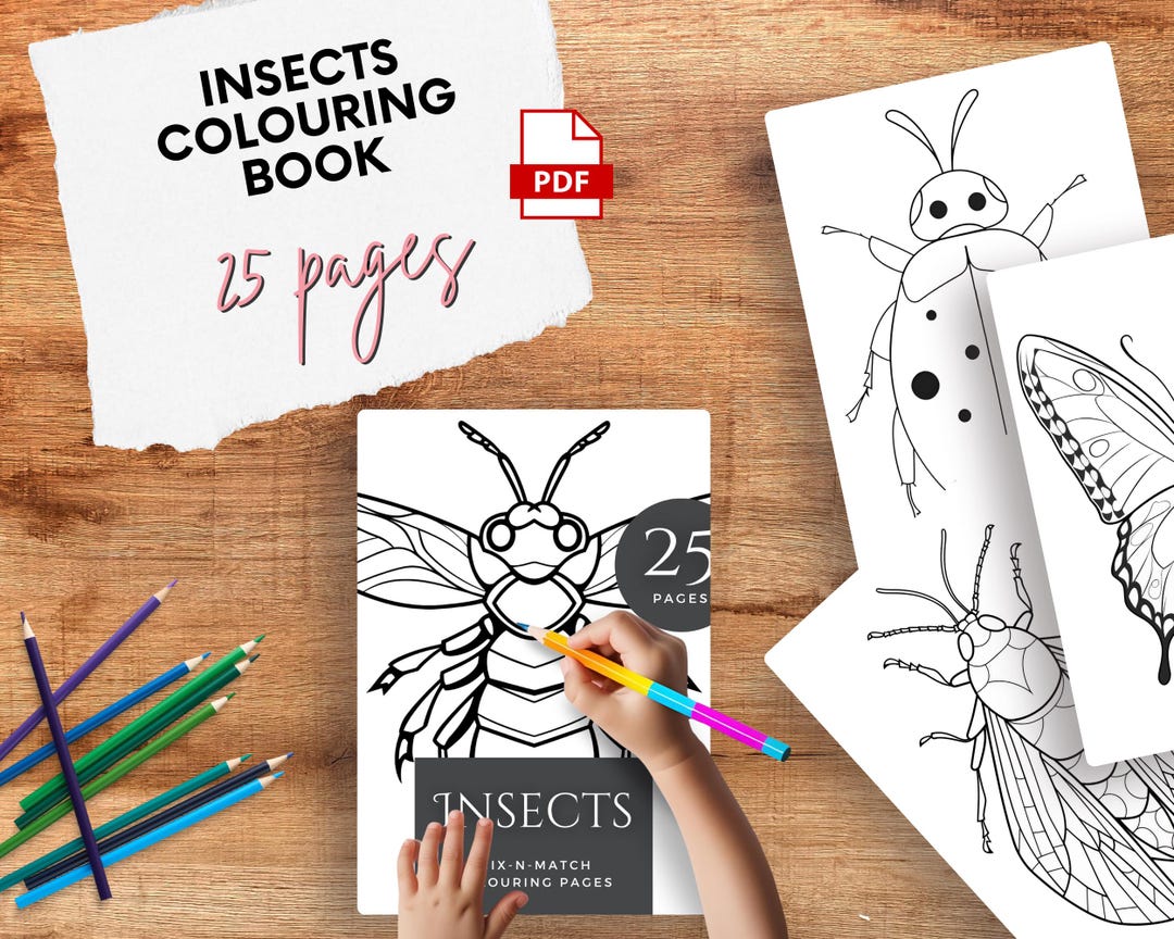 Insects Colouring Book | Printable PDF | Kids Educational Activity Book ...