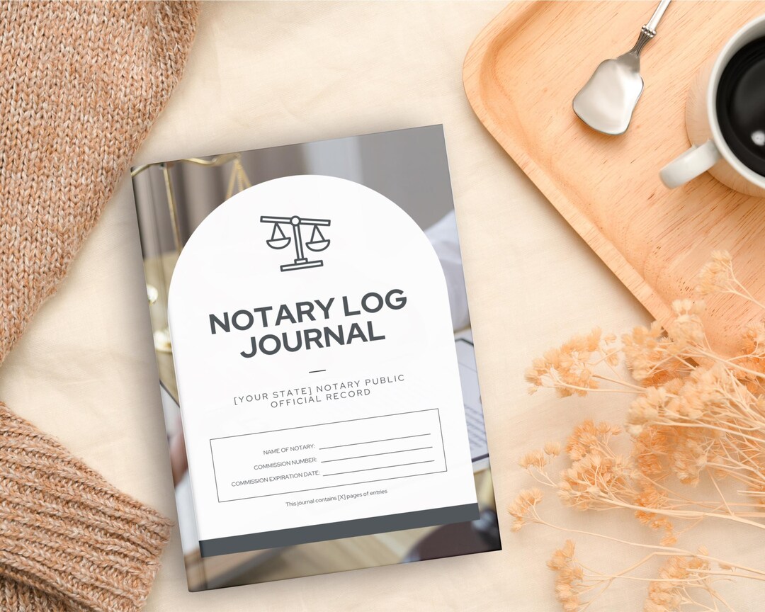Notary Log Journal | 8-page Printable PDF | Official Record for ...