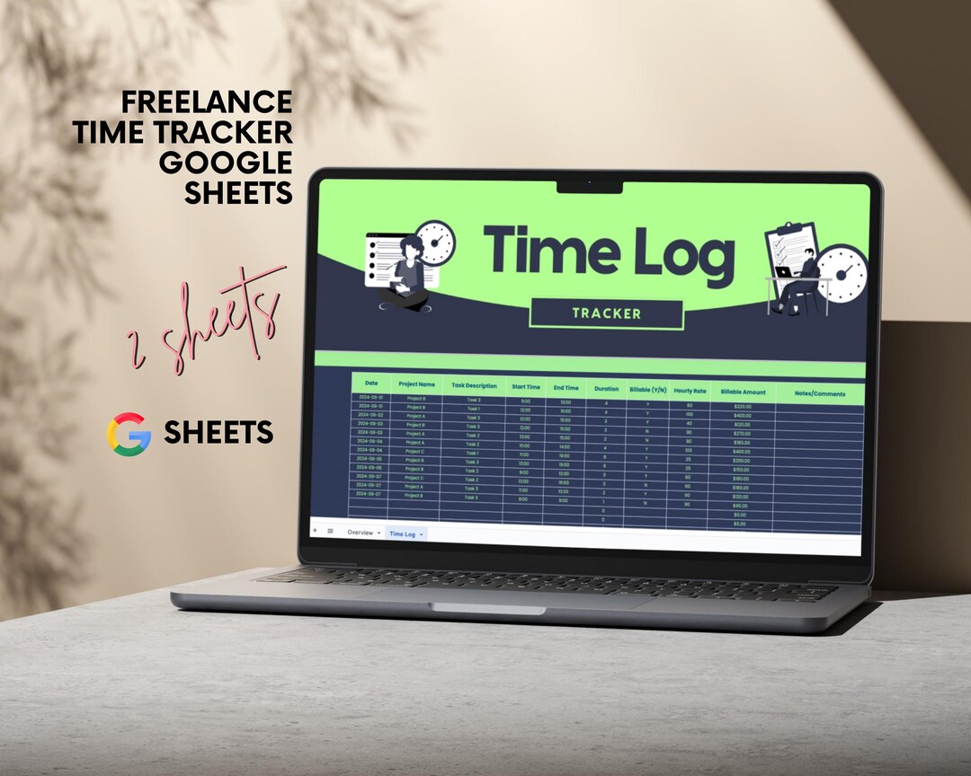 Freelance Time Tracker | Google Sheets Template for Projects, Billable ...