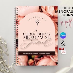 Menopause Journal | Guided Wellness Tracker | Canva Template + Printable PDF | Self-Care and Symptom Management