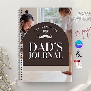 Diario de papá / Plantilla imprimible en PDF y Canva / Diario de reflexión guiada sobre la paternidad