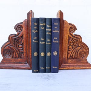 Jane Austen 4-Book Set | Leather-Bound Vintage Collection | Late 1930s–1940s Edinburgh Edition | Nelson Classics