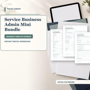 Service Business Admin Mini Bundle | Client Intake, Quote Form, Checklist & Follow-Up Templates