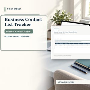 Business Contact List Tracker | Editable Spreadsheet Template for Small Businesses