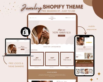 Jewelry Shopify Theme – Boho Luxe Website Template in Beige & Brown