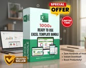 1000+ Excel Spreadsheet Templates | Budget, Finance, Project Management & Business Tools | Instant Download