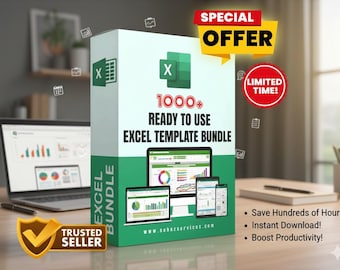 1000+ Excel Spreadsheet Templates | Budget, Finance, Project Management & Business Tools | Instant Download