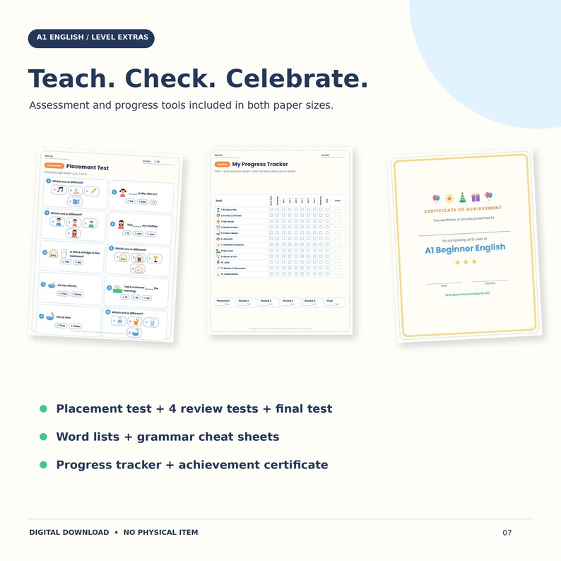 A1 English Starter Bundle, 12 Units, Worksheets, Flashcards, Quiz Games ...