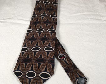 Cravate Homme Massimo Moda – 100% Soie – Motif Géométrique Doré – Style Gothique