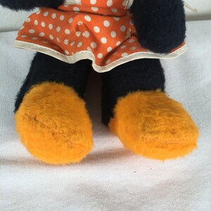 VTG Walt Disney Charaktere Minnie Maus 14"Plüsch Orange Polka Dot Kleid und Schleife Bild 5