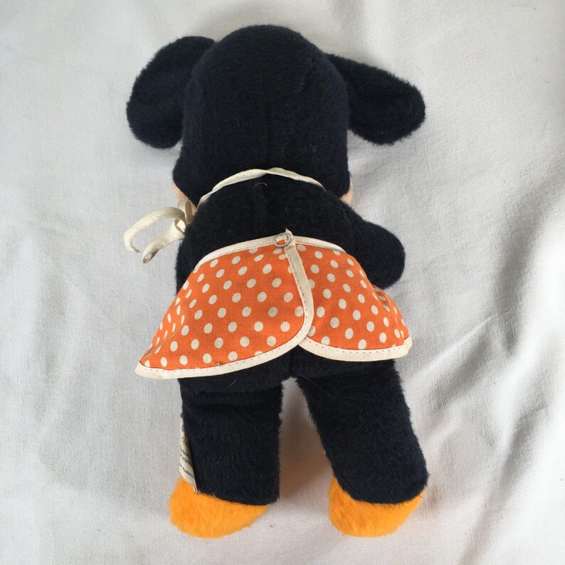 VTG Walt Disney Charaktere Minnie Maus 14"Plüsch Orange Polka Dot Kleid und Schleife Bild 6