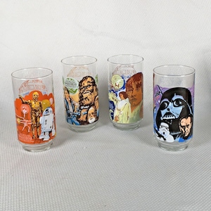 Set di 4 bicchieri vintage in edizione limitata Star Wars Burger King del 1977