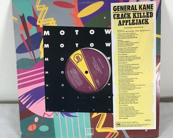 General Kane - Crack Killed Applejack Vinyl Record LP, Motown 1986 #4568GG