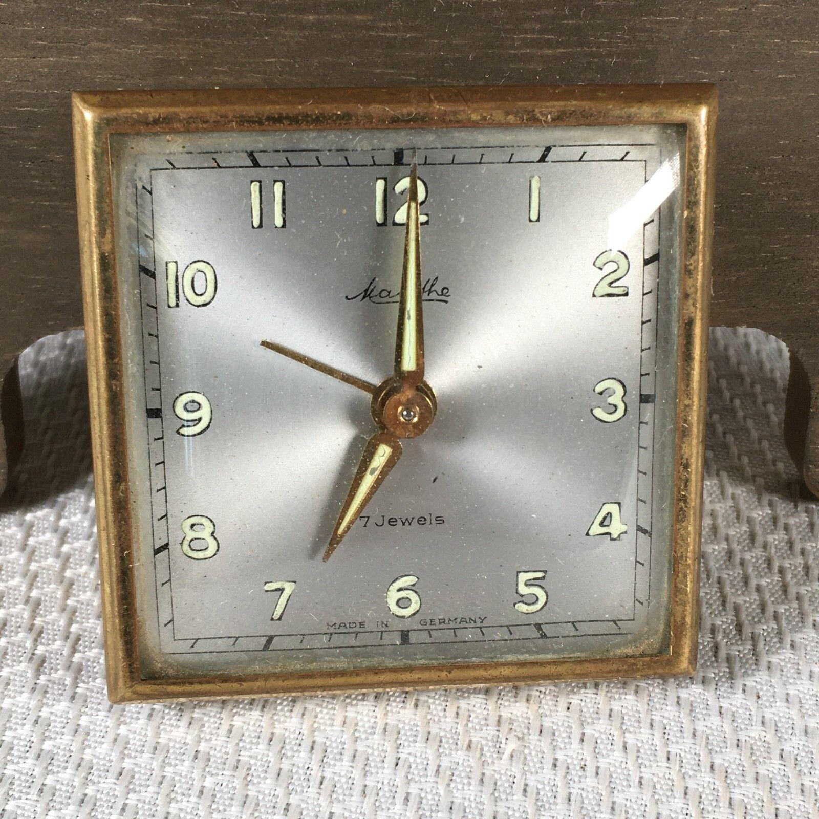 ヴィンテージ Mauthe 7石トラベルアラームクロック ケースなし 動作