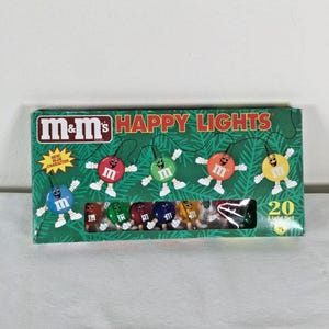 Vtg M&M Happy Lights 20 String Light Set Multi Colored Candies Complete Tested