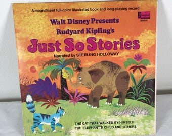 Vtg 1967 Walt Disney Presents Rudyard Kipling's Just So Stories Vinyl LP & Book 3950