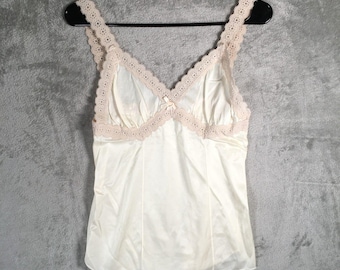Vintage Mardor Nylon Lace Women's Camisol Ivory Size Medium