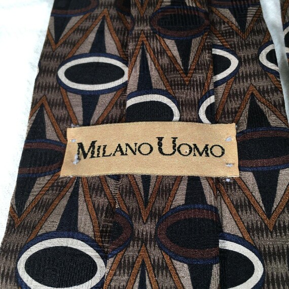 Cravate Homme Massimo Moda Collezione Dorée Motif Géométrique 100% Soie - Occasion