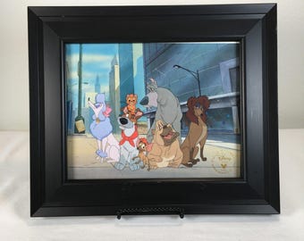 1995 Disney Store Oliver & Company Exclusive Commemorative Lithograph Framed