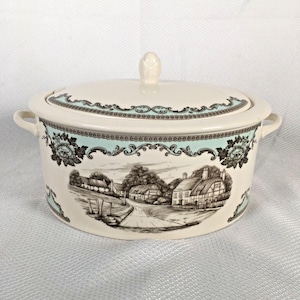 Vintage Johnson Brothers River Scenes Soup Tureen with Lid Made in England