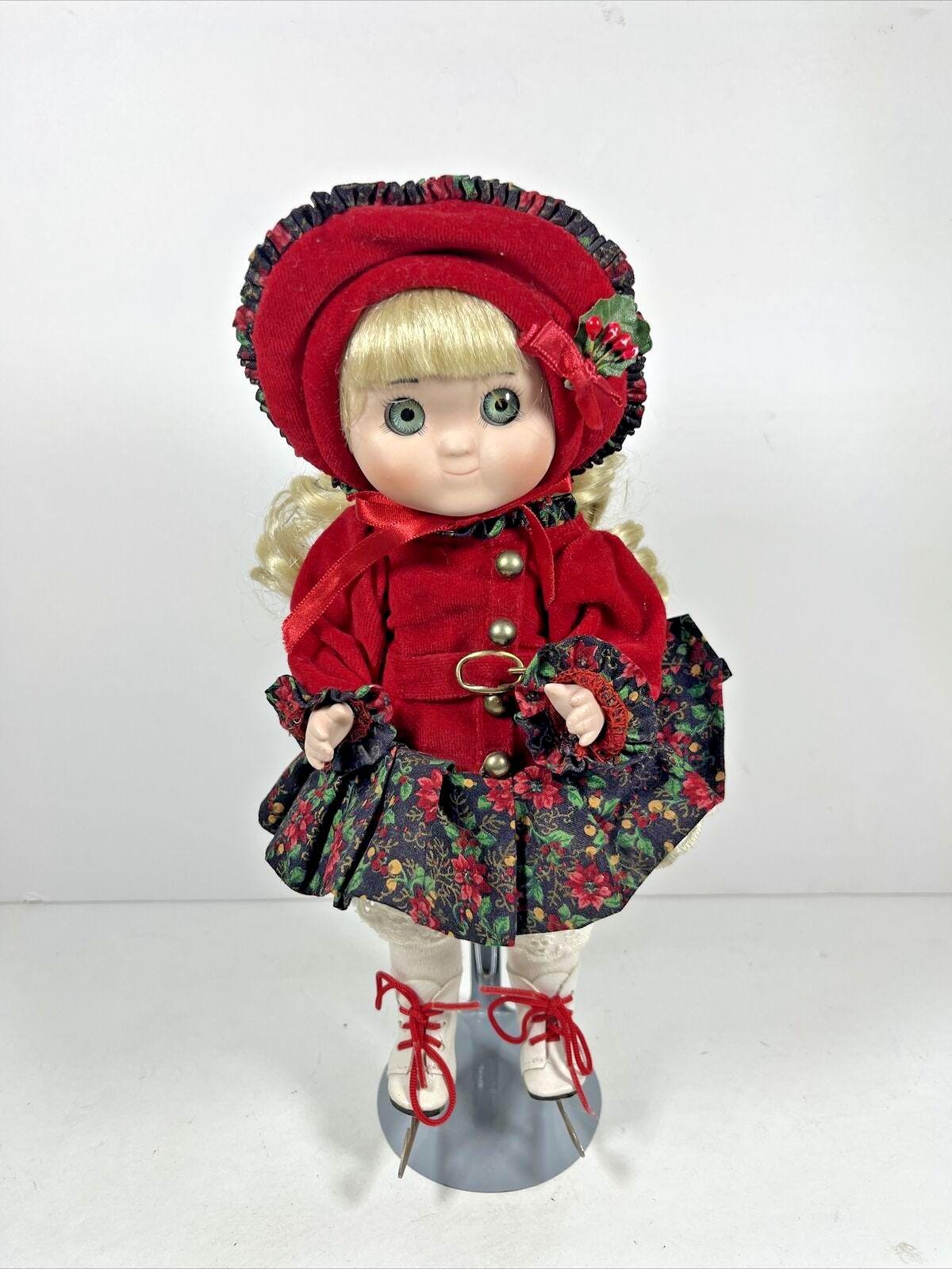 Jutta Kissling作 ドイツWPM限定ドール 1995年 250体限定 Vtg 1995 Goebel Dolly Dingle Porcelain Doll Ice Skater Limited