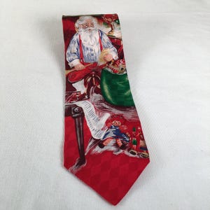 Vtg Holiday Traditions by MMG Hallmark - Cravate en soie pour homme Père Noël de 56 po.