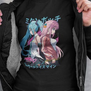 Anime Music Girls T-Shirt | Band Duo Aesthetic Tee | Soft Otaku Graphic Top | Unisex Japanese Fan Shirtt