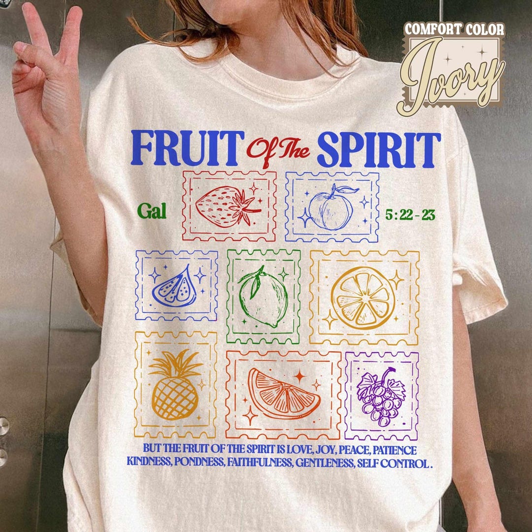 Comfort Colors® Fruit of the Spirit Bible Verse Tee Shirt Christian ...