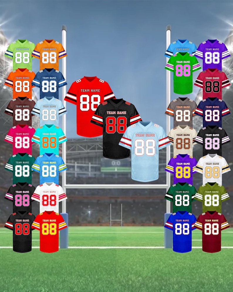 Personalized Football Jersey, Custom Football Shirt, Personalized Team Logo, Concert Jersey, Customize Football Jerseys for Fans of All Ages image 1
