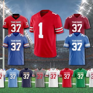 Customize Football Jersey, Personalized Name Jersey, Jerseys of All Ages, Christmas Gift for Family