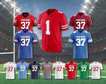 Customize Football Jersey, Personalized Name Jersey, Jerseys of All Ages, Christmas Gift for Family