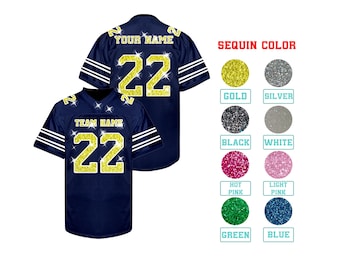 Custom Football Jersey, Personalized Bling Football jerseys, Stitched Sequins Glitter Wedding Jersey, Football Jersey for Men Women and Kids