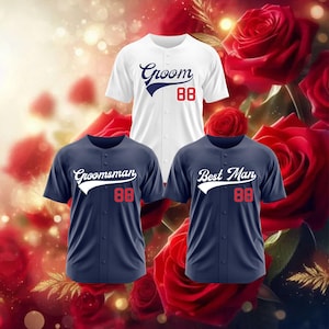 Custom Groom Baseball Jersey, Personalized Groomsmen Name & Number Uniform, Wedding Jerseys, Customize Baseball Jersey for Best Man