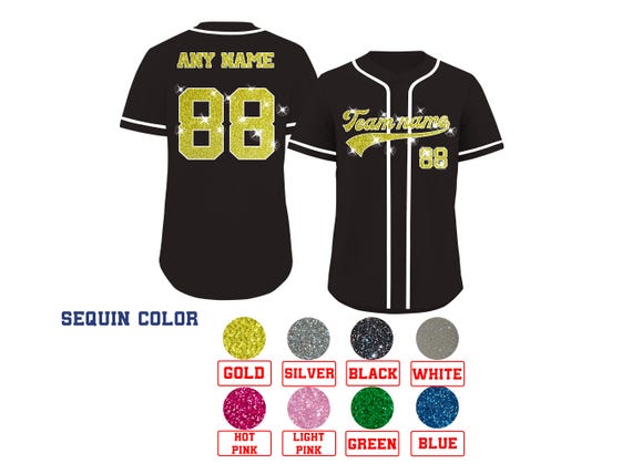 Custom Baseball Jersey, Personalized  Bling Baseball jerseys, Stitched Sequins Glitter Wedding Jersey,Cheerleading for Men Women Youth Kids