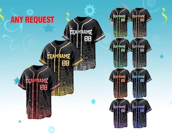 Custom Glitter Baseball Jersey, Personalized Bling jerseys, Stitched Sequins Glitter Wedding Jersey, Cheerleading for Men Women Youth Kids