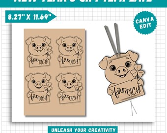 Plantilla imprimible para regalo de Año Nuevo, regalo de estrella, regalo de Nochevieja, idea de regalo pequeño para Nochevieja, PDF imprimible