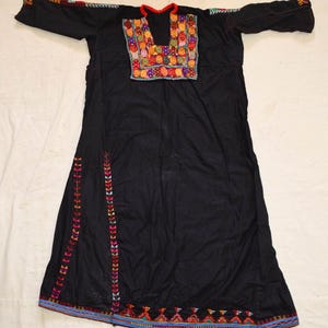 Authentic Vintage Hand-Embroidered Middle Eastern Bedouin Dress - Traditional Egyptian Palestinian Abaya Kaftan