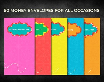 Eid/Birthday Money Envelopes: Colorful Gift Envelopes (PDF Download)