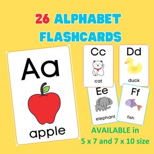 26 A-Z Flash Cards, Educational Preschool Cards, Learn ABCs, Alphabet Flashcards, Capital and Small Letters, Montessori Cards