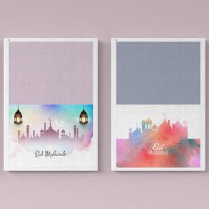 Cartões de felicitações islâmicos, Cartões de Eid para download digital, Cartões de Eid Mubarak para impressão, Presentes e cartões islâmicos, Cartões digitais islâmicos de Eid Mubarak