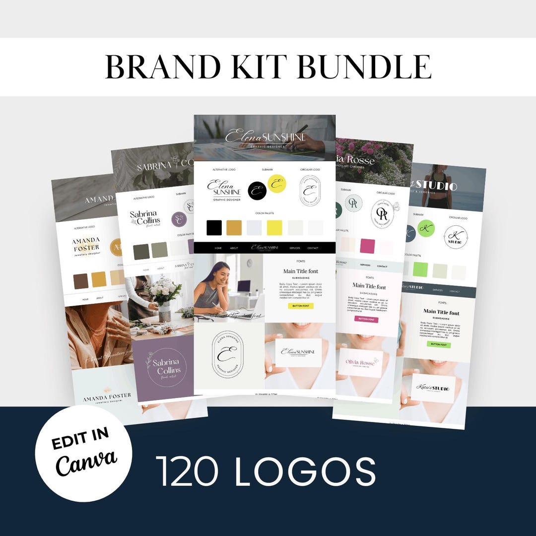 30 Brand Kits | Logos, Colors, Fonts & Style Guide Templates (canva) - Etsy